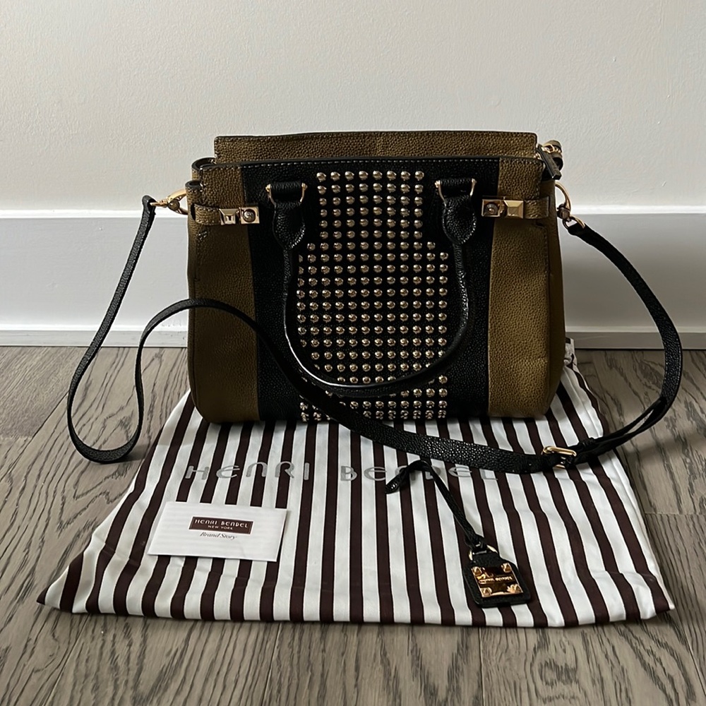 Henri Bendel Leather Grommet Satchel